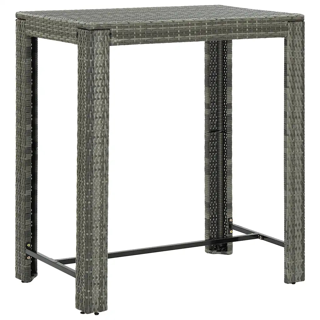 Set Bar da Giardino 5 pz con Cuscini in Polyrattan Grigio 3064797