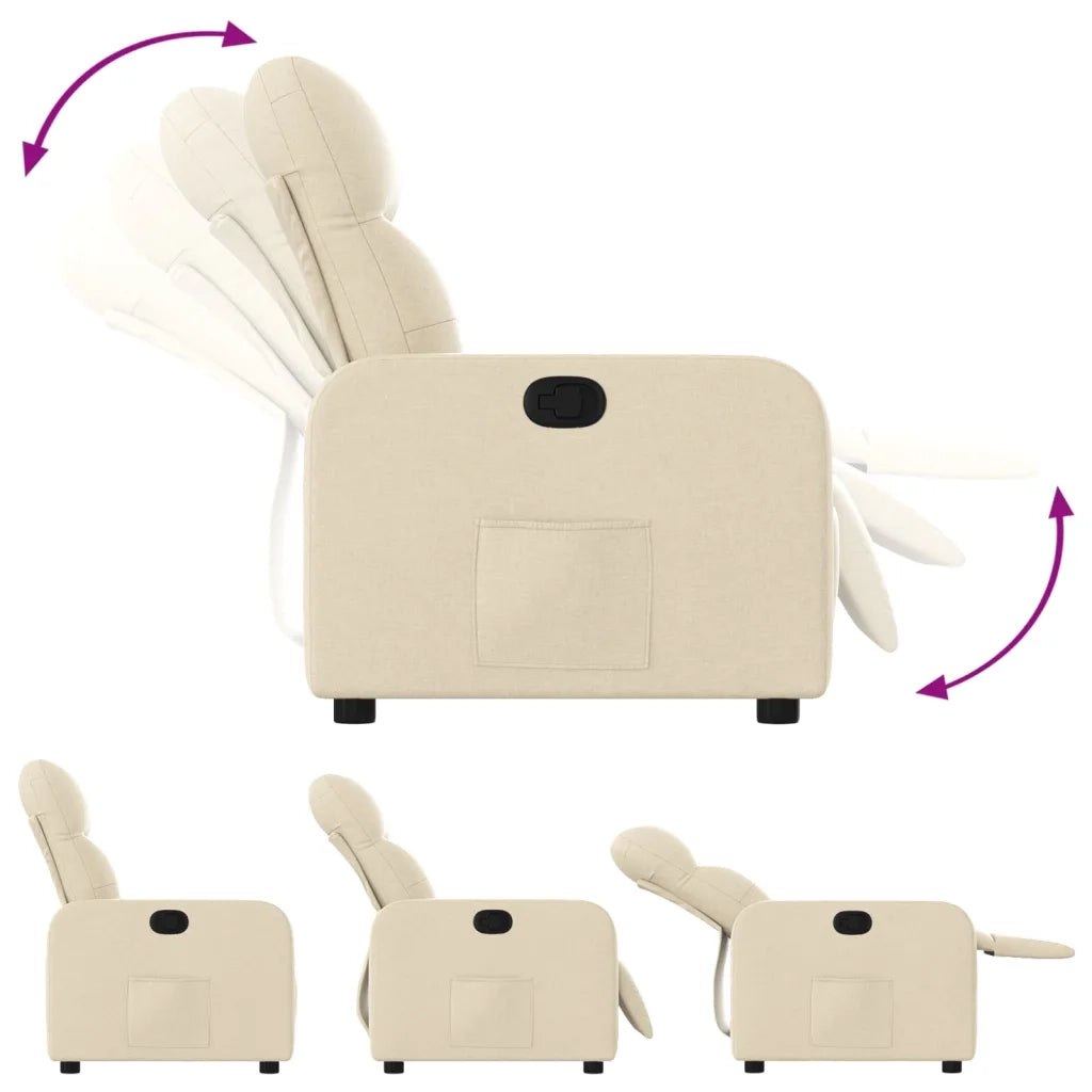 Poltrona Reclinabile in Tessuto Crema 374205