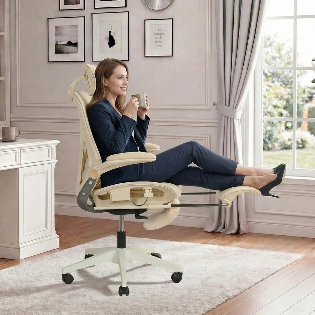 Sedia da ufficio ergonomica pieghevole ¨C Xylo ¨C crema