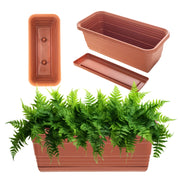 Vaso da fiori per balcone KADAX, 40 cm + sottovaso rosso mattone