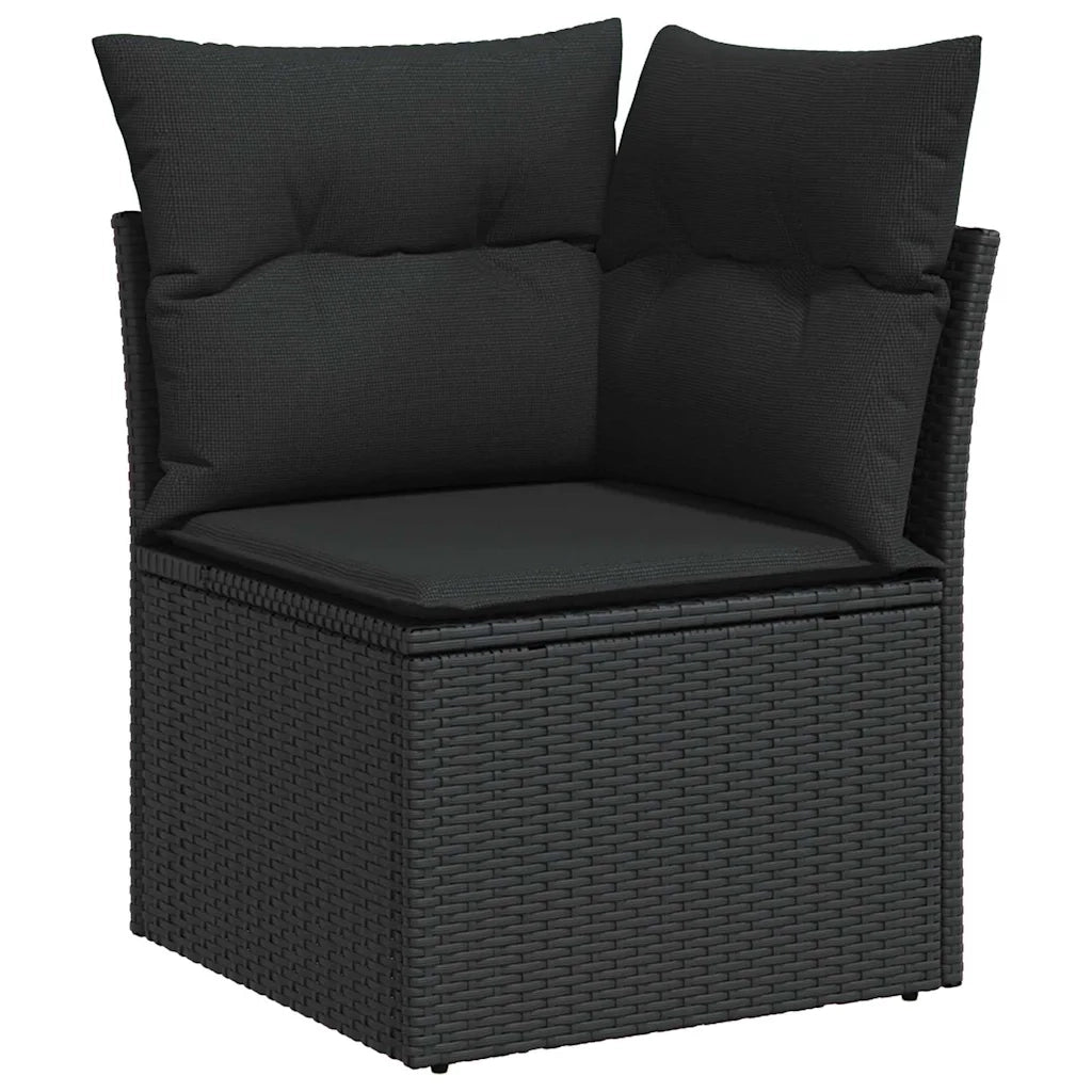 Set Divano da Giardino con cuscino 8 pcs Nero polyrattan 3359922