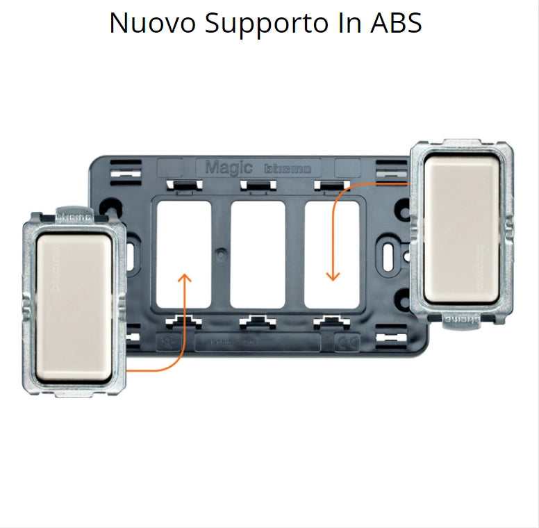 Supporto scatola rettangolare 1 modulo serie bticino magic 500s/13