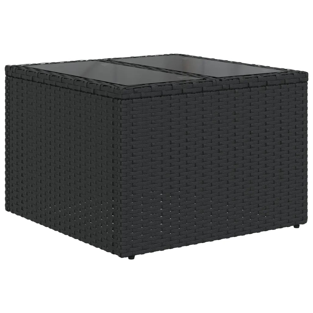 Set Divani da Giardino 9 pz con Cuscini Nero in Polyrattan 3217916