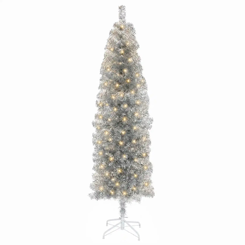 Albero di Natale Artificiale Sottile 180 cm 300 LED 3461197