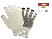 GUANTI IN POLIESTERE/COTONE PUNTINATI CON POLSINO- - tg.8 donna - 12 paio EXCEL