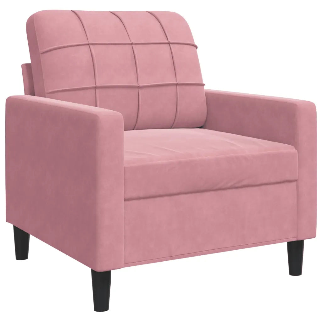 Set di Divani 3 pz con Cuscini e Rinforzi rosa in Velluto 3278454