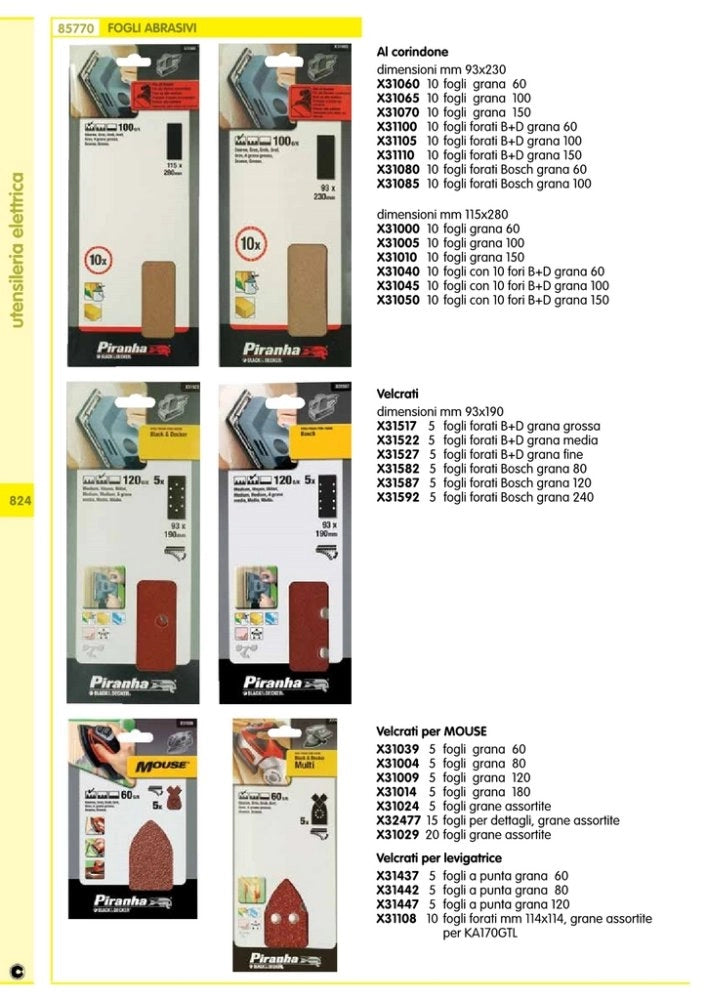 1pz piranha/stanley sta31527 (x31527) 5 fogli vel.b+d 93x190 gr.240 cod:ferx.23049