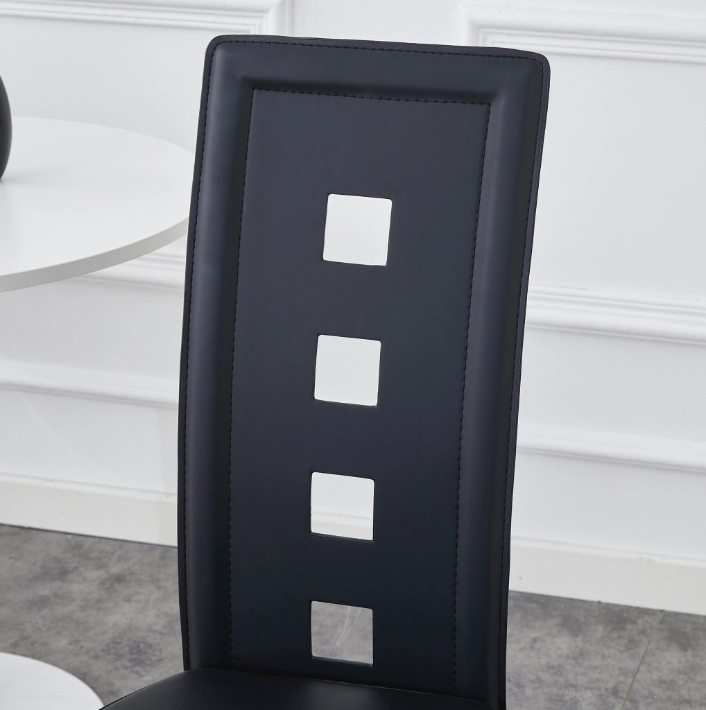 SEDIA da pranzo Set 2 unità 102,5 cm PU nero e metallo oro