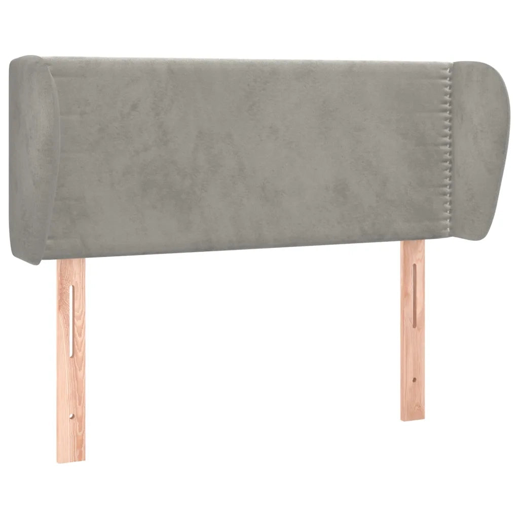 Testiera ad Orecchio Grigio Chiaro 103x23x78/88 cm in Velluto 3117046