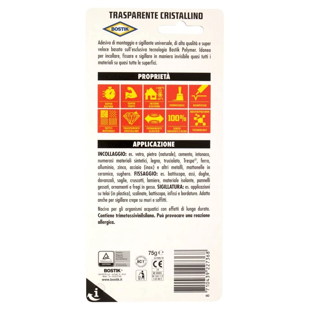 Bostik Polymax Original Express Trasparente 75 g 2 Pezzi