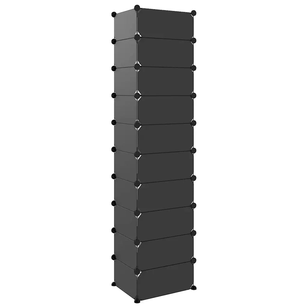 Scarpiera-Scaffale per scarpe Nera 44x32x174 cm in PP