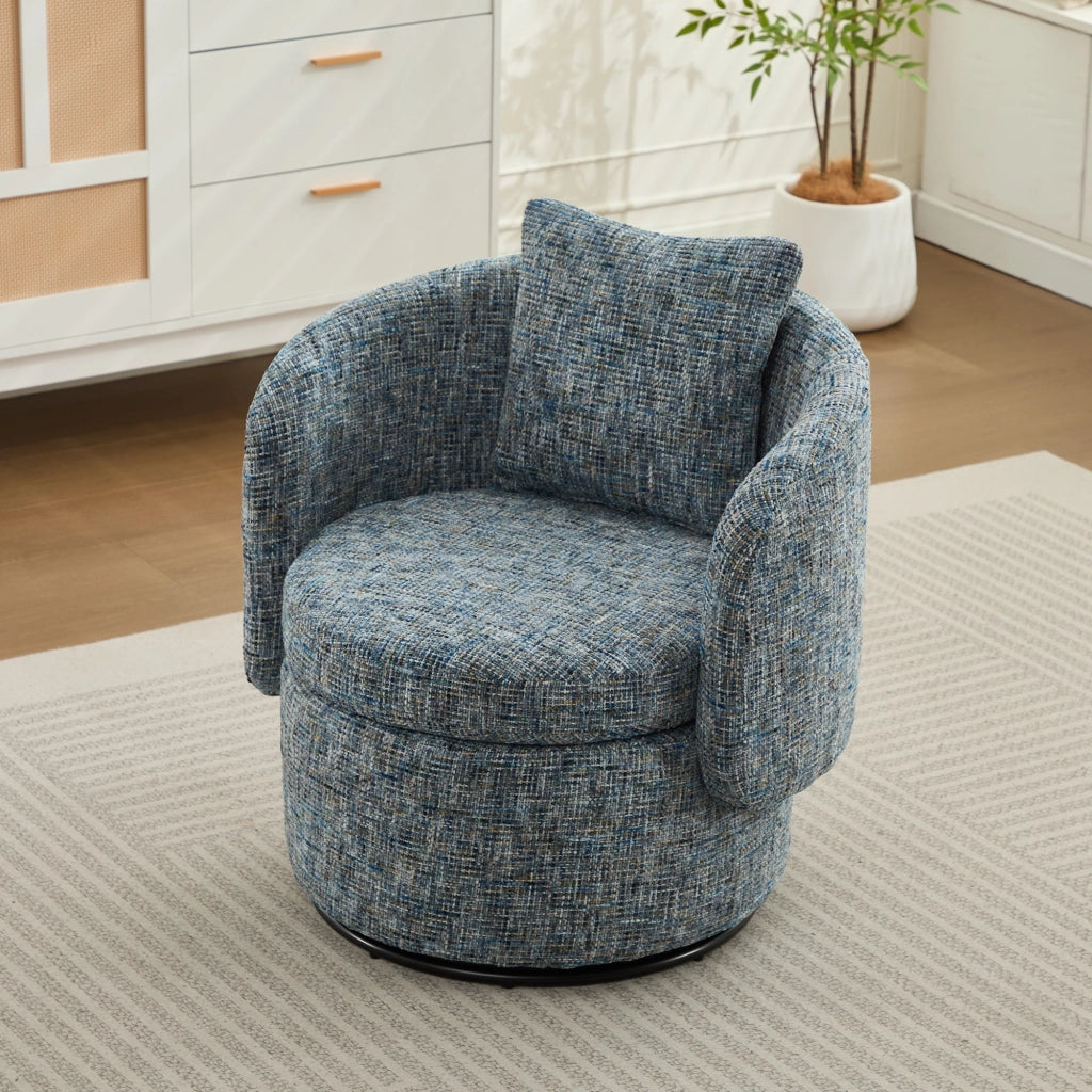 Poltrona Girevole con Vano Contenitore e Cuscino ¨C Xylo ¨C Blu