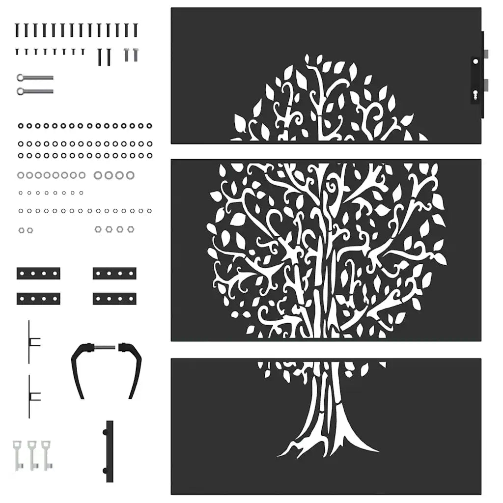 Cancello da giardino con blocco Nero 85 x 125 cm 42015860