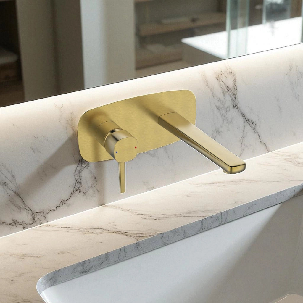 Miscelatore lavabo a incasso oro spazzolato – elegante, funzionale e moderna