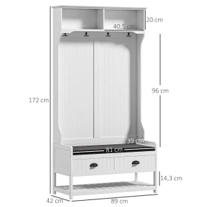 APPENDIABITI con panca 89x42x172 cm MDF Bianco
