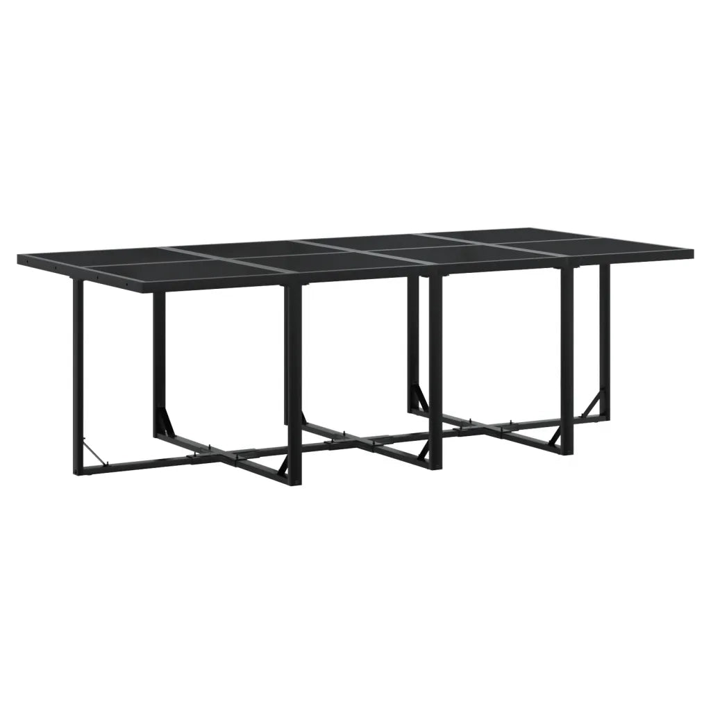 Set da Pranzo da Giardino 15 pz con Cuscini Nero in Textilene 3295086