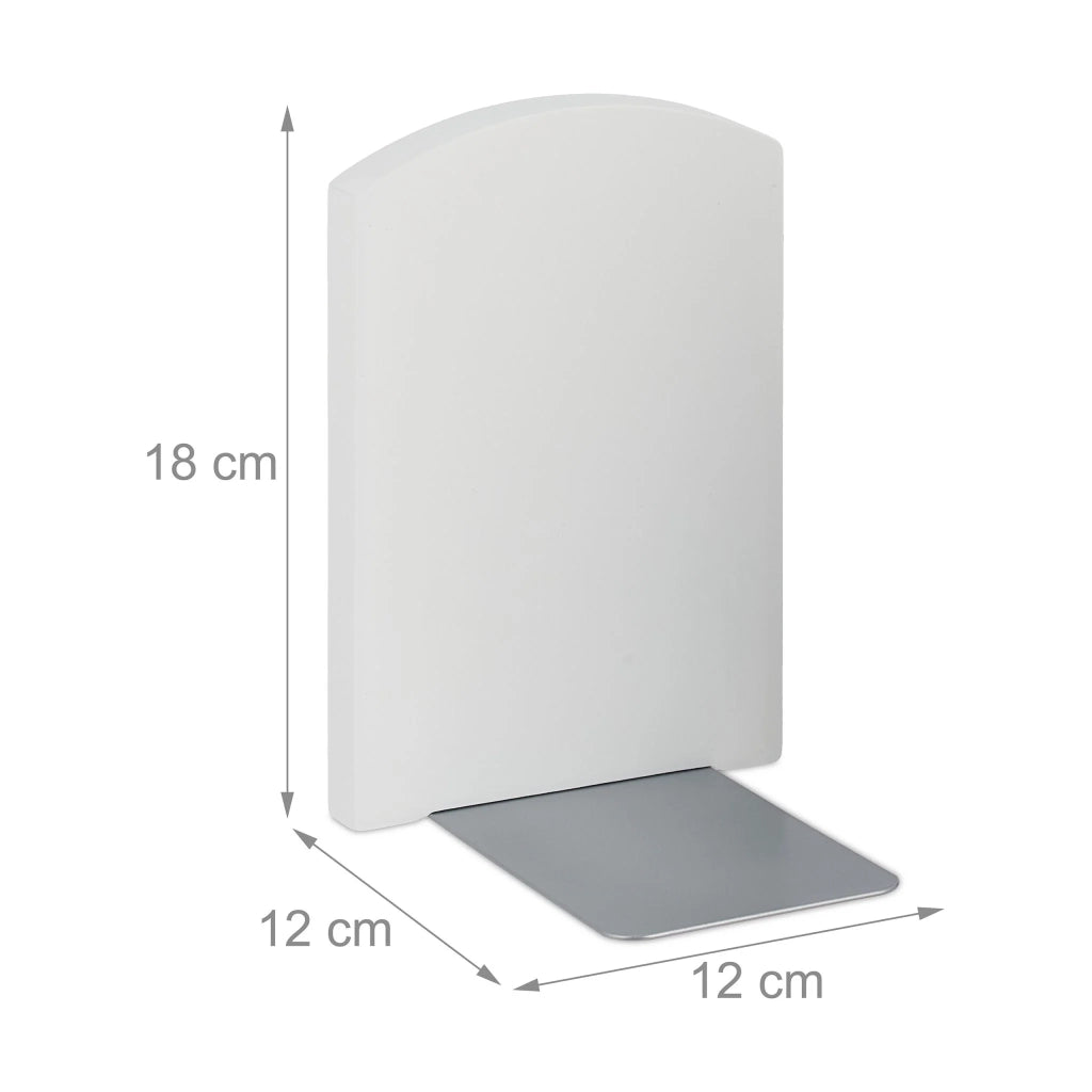 Set di 2 fermalibri moderni design essenziale scrivania 20 x 10 x 18 cm in bambù bianco 13_0014442