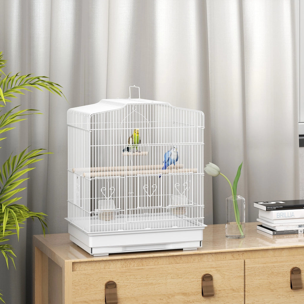 Gabbia per Uccellini Portatile con Maniglia ¨C Minimal ¨C Bianco