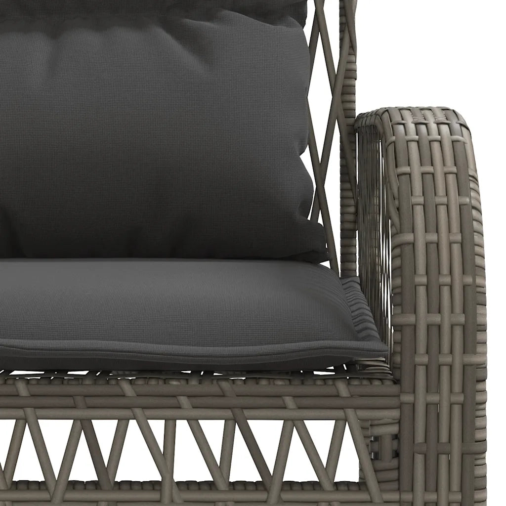 Set Divani da Giardino 4 pz con Cuscini in Polyrattan Grigio 368729