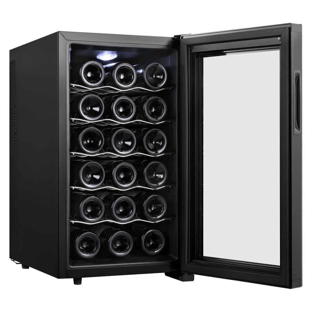 Cantinetta vino 18 bottiglie 48L, temperatura 12-18°C con display touch e porta vetro silenziosa <27dB - Sogo