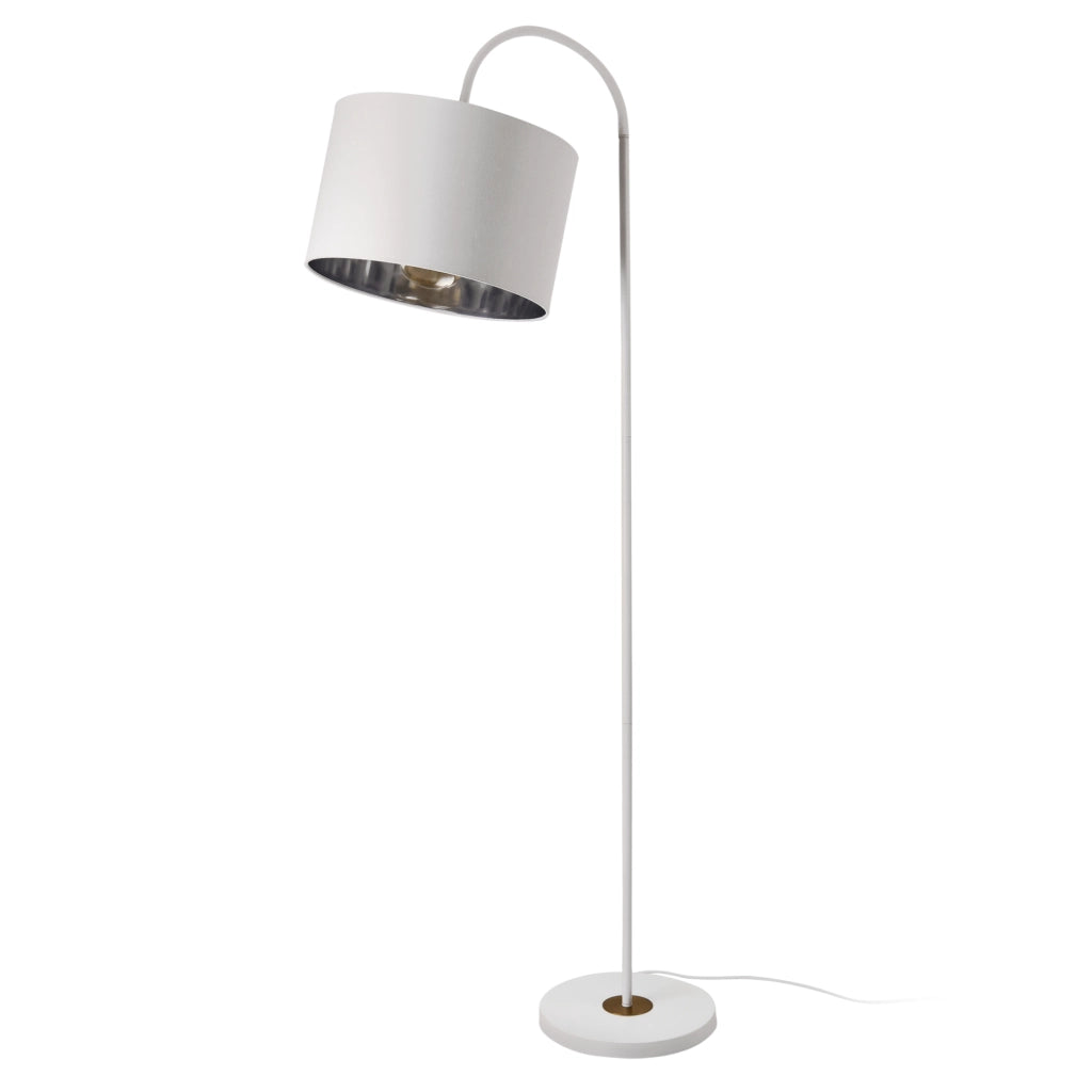 Lampada da Terra Toledo con Paralume Cilindrico Orientabile - Bianco lux.pro