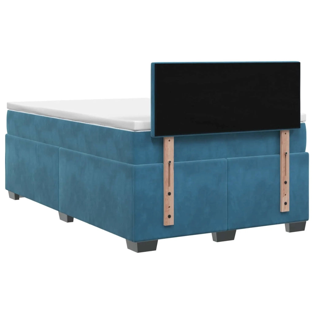 Letto con Box Spring, Materasso e LED Blu 120 x 190 cm Velluto 3452142