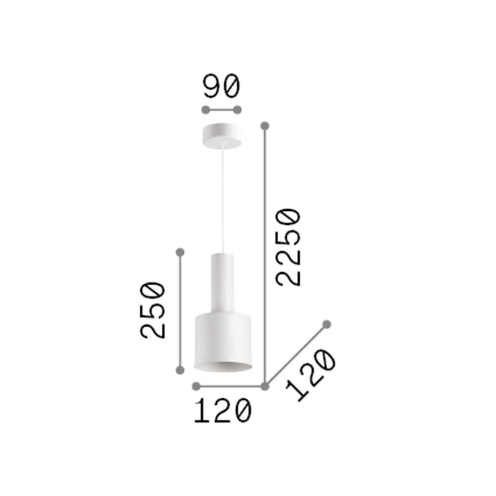 Sospensione Moderna Holly Metallo Bianco 1 Luce E27