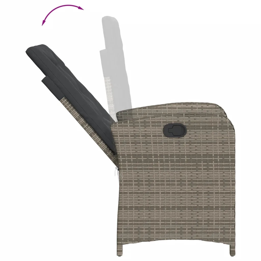 Set da Pranzo da Giardino 5 pz con Cuscini in Polyrattan Grigio 3212215