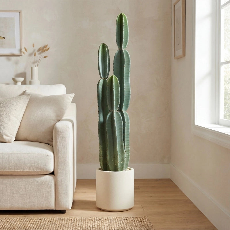 Cactus artificiale decorativo in vaso verde, 111 cm, per soggiorno, ufficio e ingresso