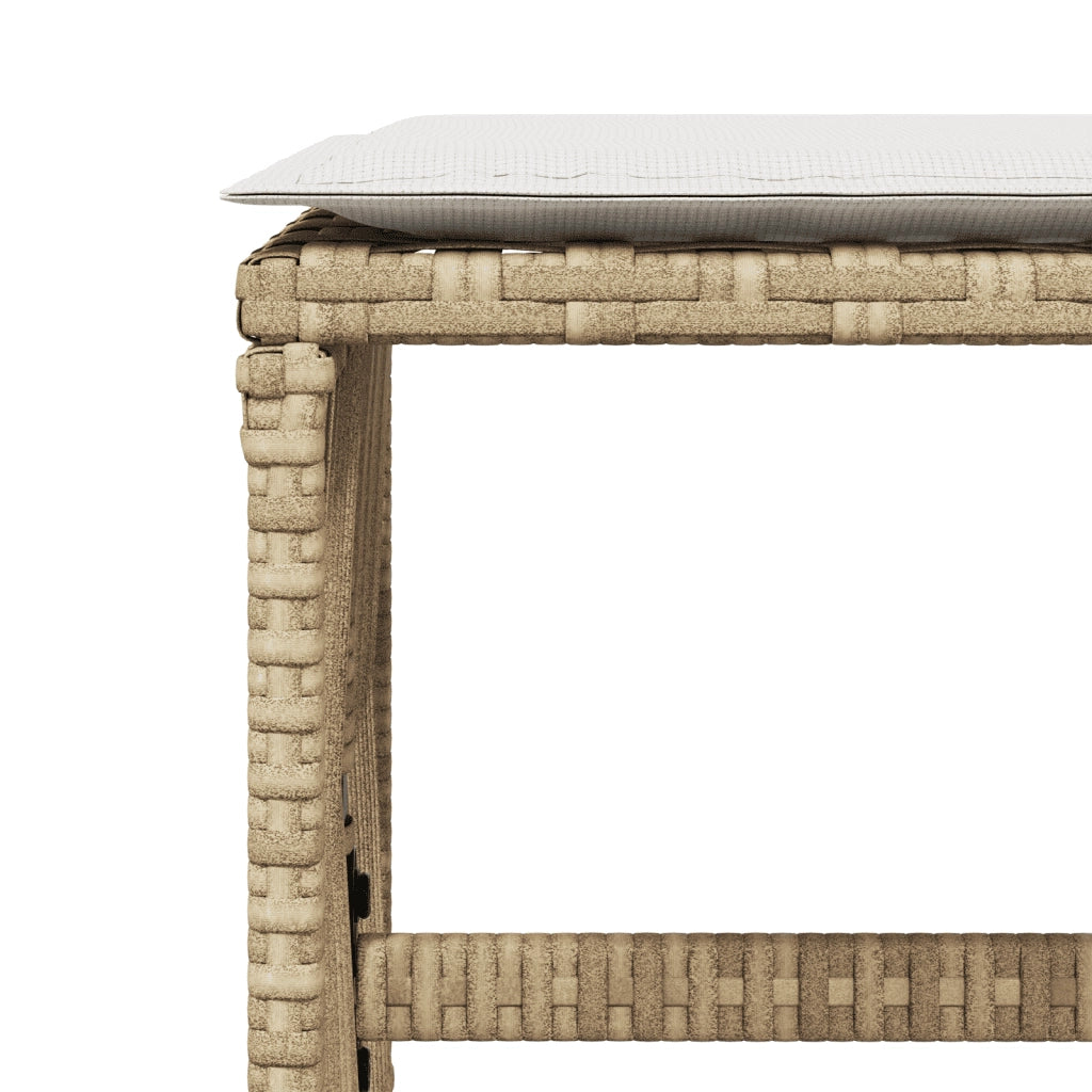 Set da Pranzo da Giardino 9 pz con Cuscini Beige in Polyrattan 3211504