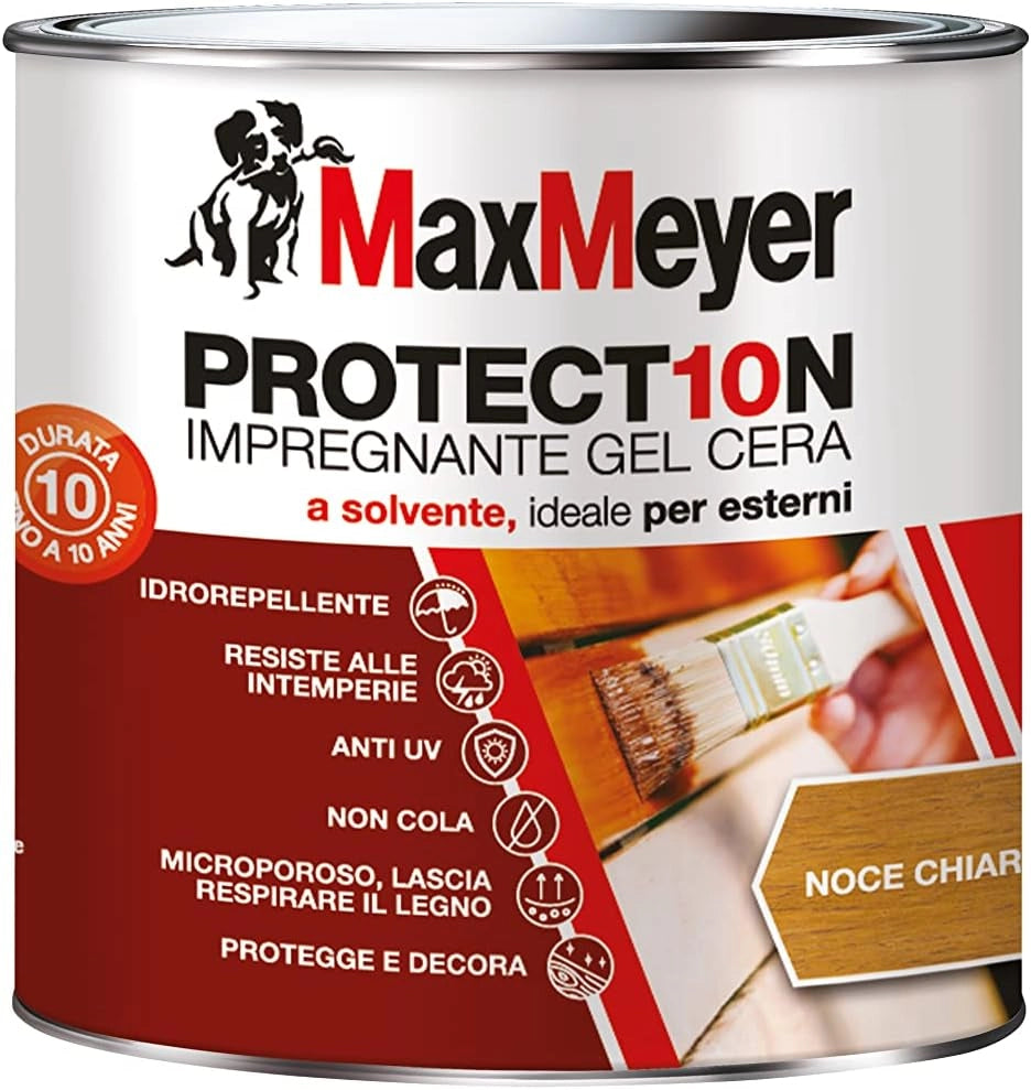 Impregnante a Solvente per Esterni PROTECT10N, Noce Chiaro, 0.75L