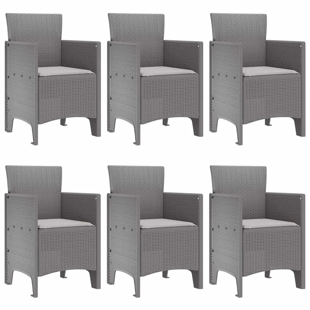 Set da Pranzo per Giardino 7 pcs Grigio chiaro Rattan Polt 3378569