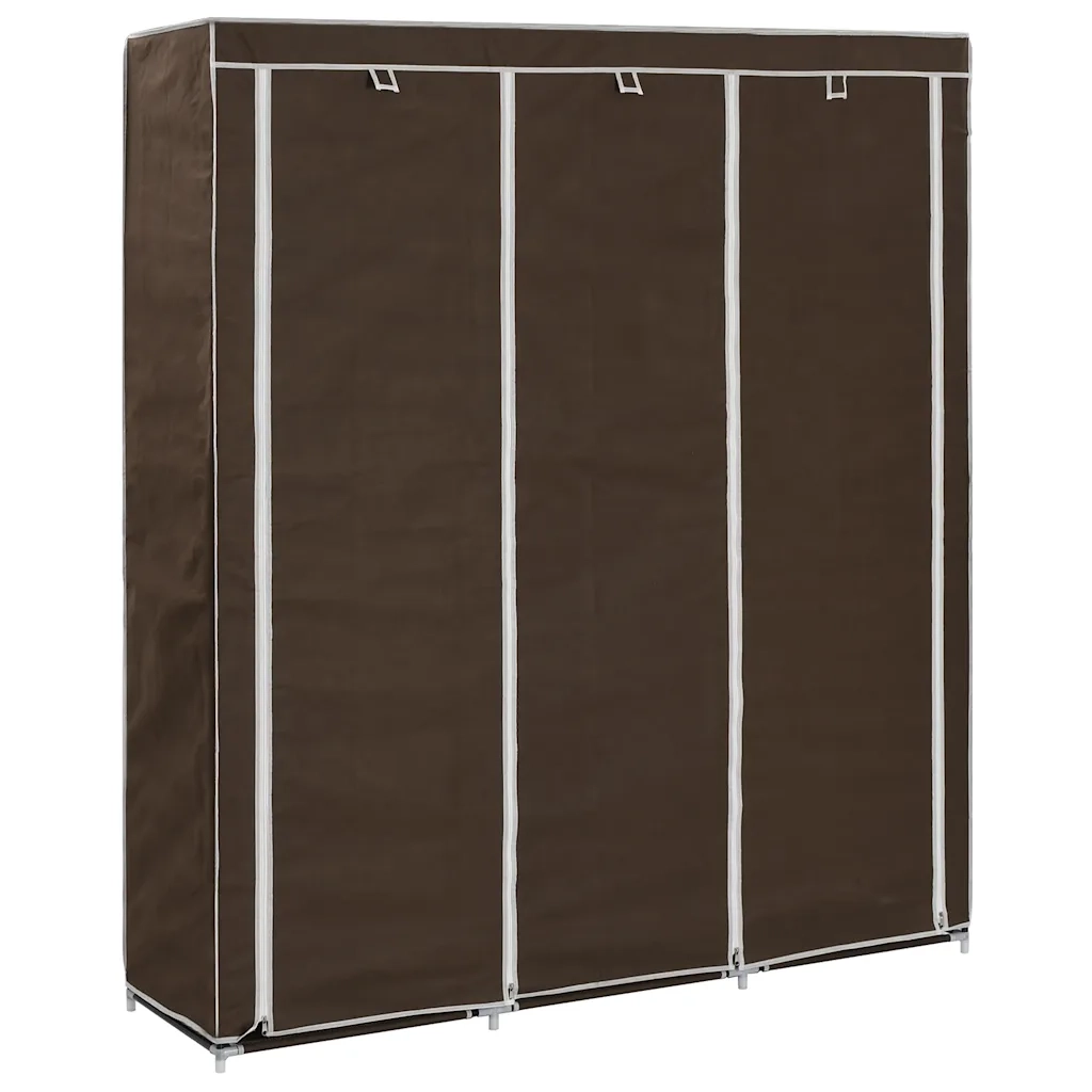 Armadio con Scomparti e Aste Marrone 150x45x175 cm in Tessuto 282454