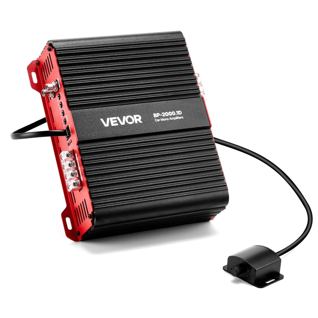 Amplificatore Auto Monoblocco BP-2000.1D Classe D 2000W RMS in Lega di Alluminio con Telecomando Subwoofer Robusto Compatto