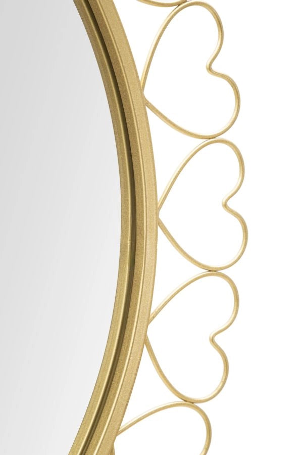 Specchio Hearts 80x2,5x80 cm in Ferro e MDF e Specchio Oro