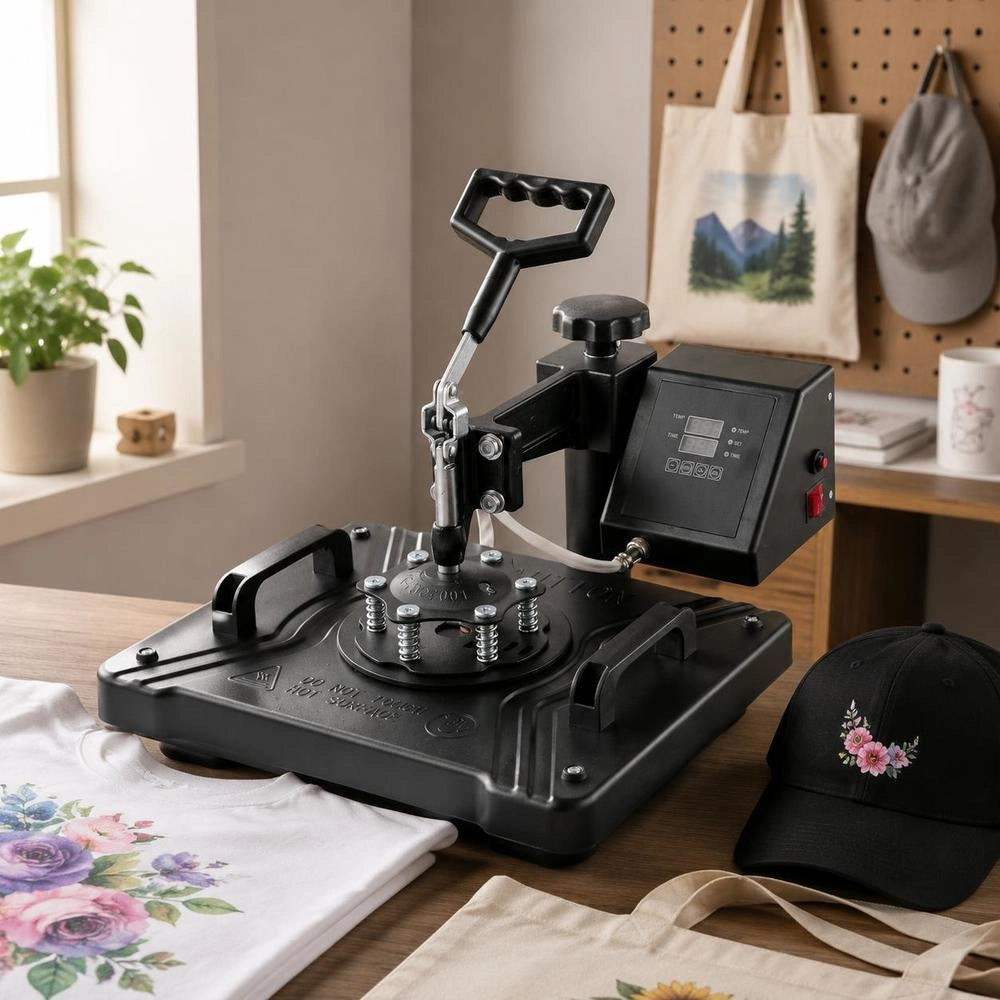 5-in-1 Heat Press Machine 38x30cm T-shirt Press Machine DIY Heat Press With Digital LED Temperature And Time Controller