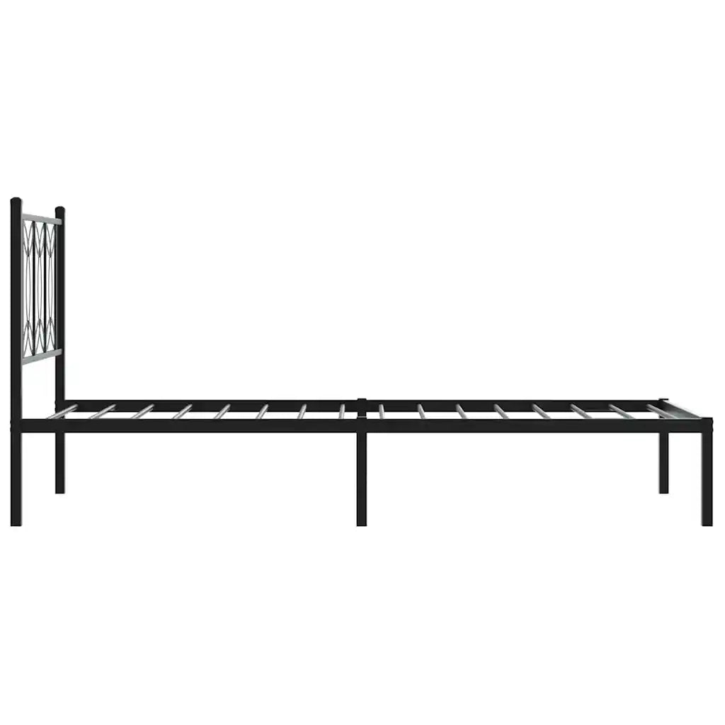 Giroletto con Testiera in Metallo Nero 90x200 cm 376121