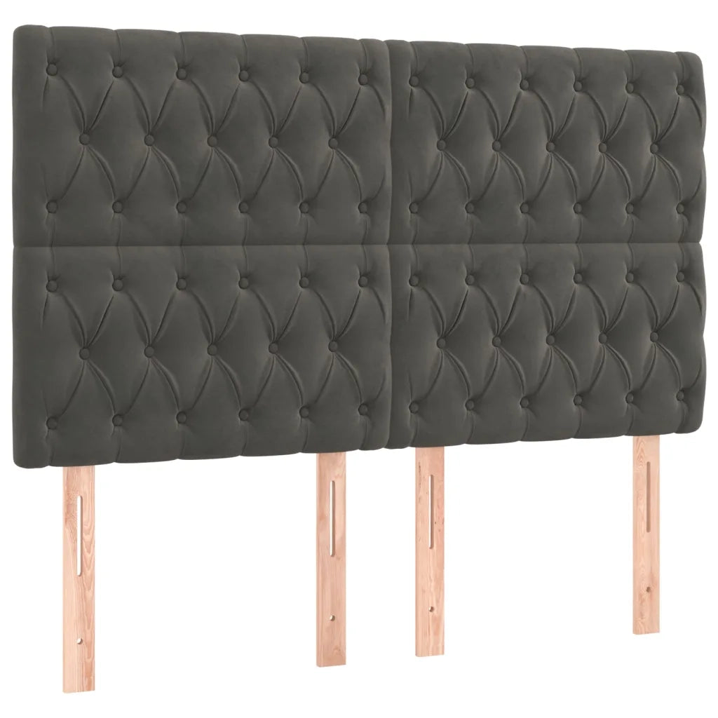 Letto a Molle con Materasso e LED Grigio Scuro 140x200 cm 3136306