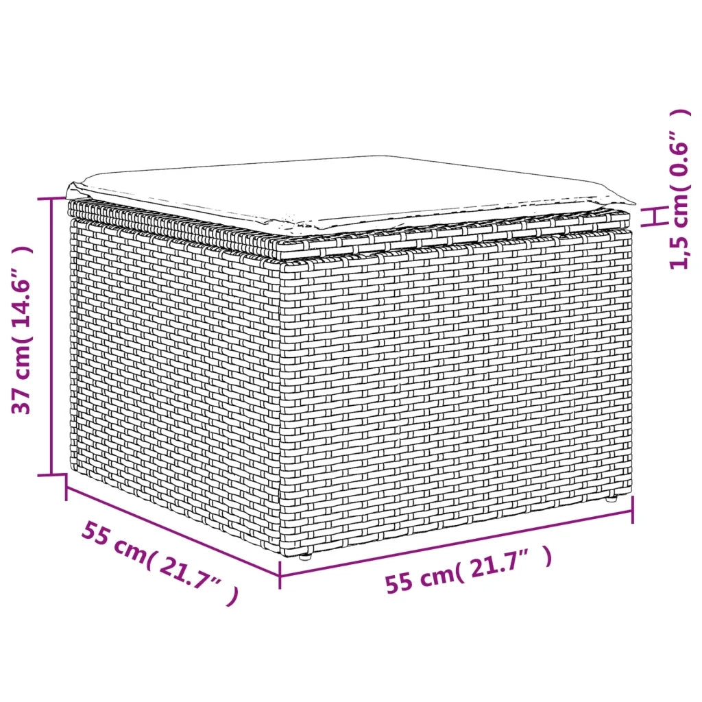 Set Divani da Giardino con Cuscini 8 pz Nero in Polyrattan 3218046