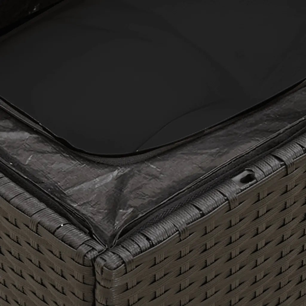 Set Divani da Giardino 5 pz con Cuscini in Polyrattan Nero 3255950