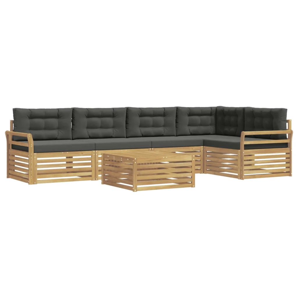 Set di divani da esterno 6 pz Bianco e Antracite Poliestere 3390527