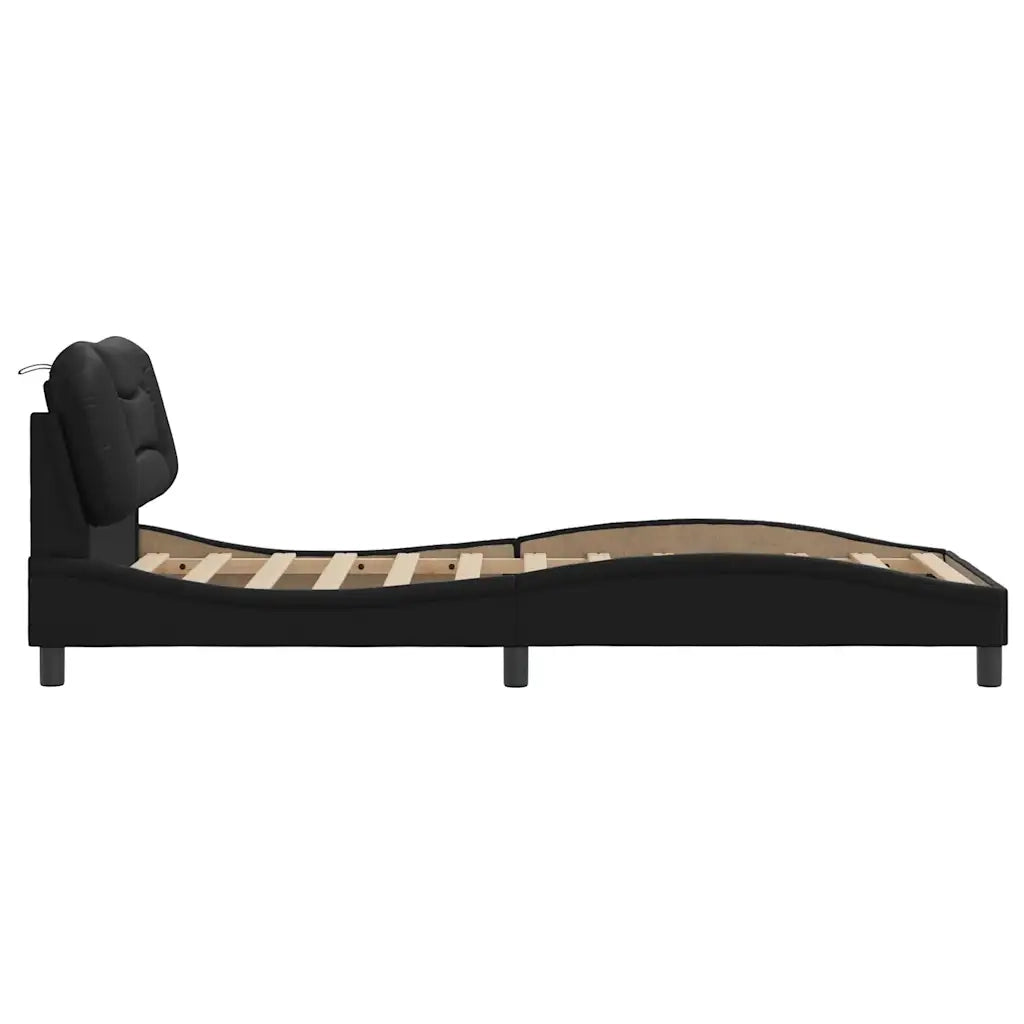 Giroletto senza Materasso Hvar Nero 90x190 cm in Similpelle