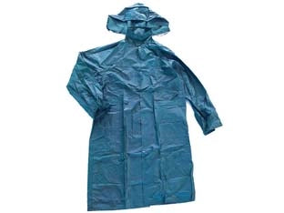 IMPERMEABILE CAPPOTTO IN NYLON/PVC BLU  tg. XL    EXCEL