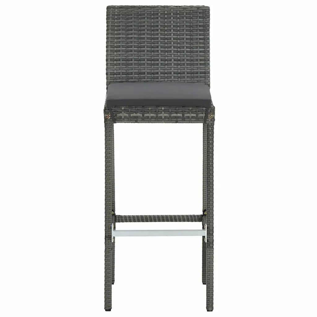 Set da Bar da Giardino 5 pz con Cuscini in Polyrattan Grigio 3064831