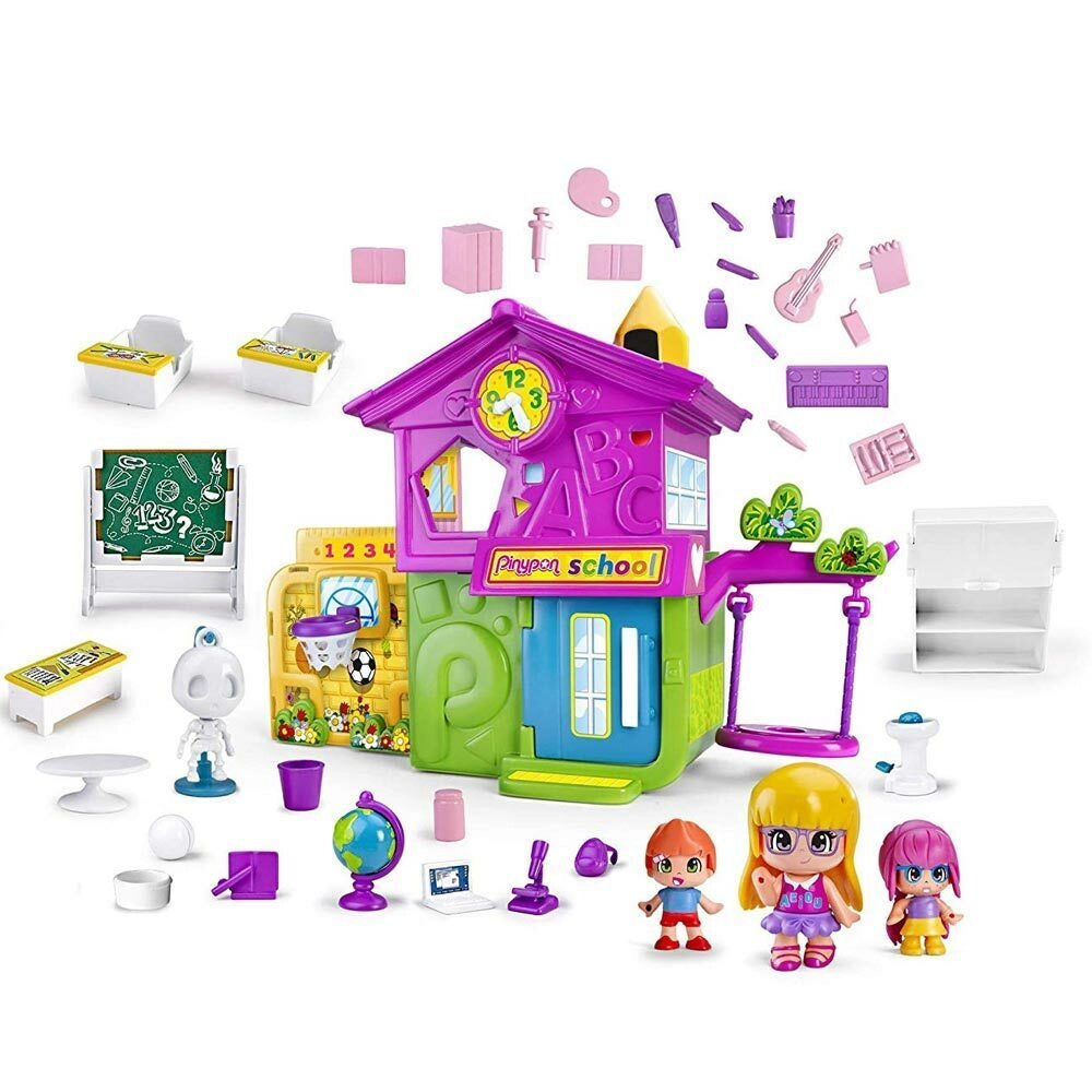 Playset Scuola Pinypon Mix Max con 3 Bambole Personaggi e Accessori Gioco