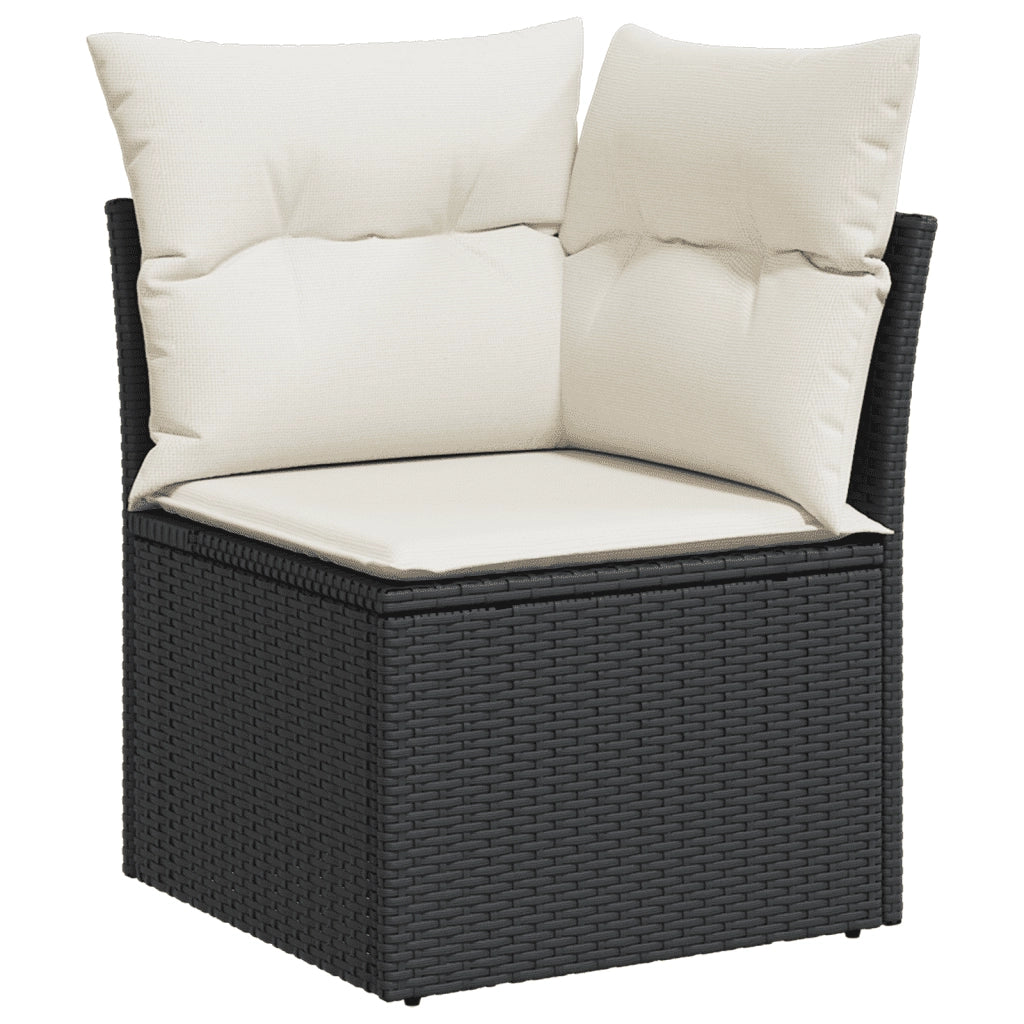 Set Divani da Giardino 11 pz con Cuscini in Polyrattan Nero 3268166