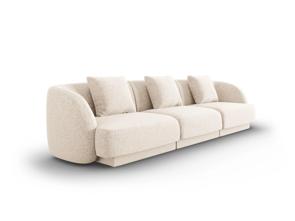 Cosmopolitan Design - Divano "Tulum" 3 posti in ciniglia beige chiaro 