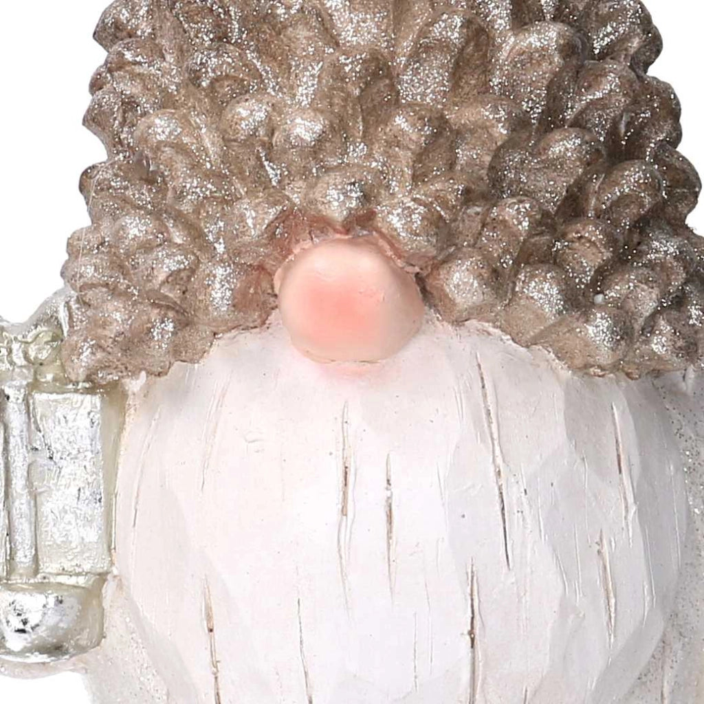Gnomo resina grigio con led cm 21,5x16,5xh47