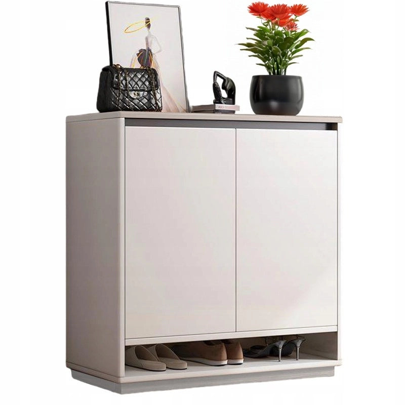 Scarpiera da 60x32x80 cm, finitura bianca, ideale per l'ingresso.