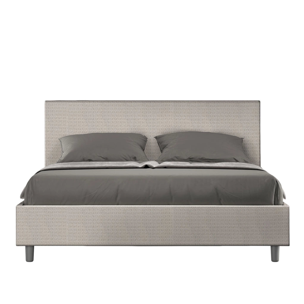 Letto Matrimoniale 160x190 cm con Rete Adele Labirinto 01 Bianco